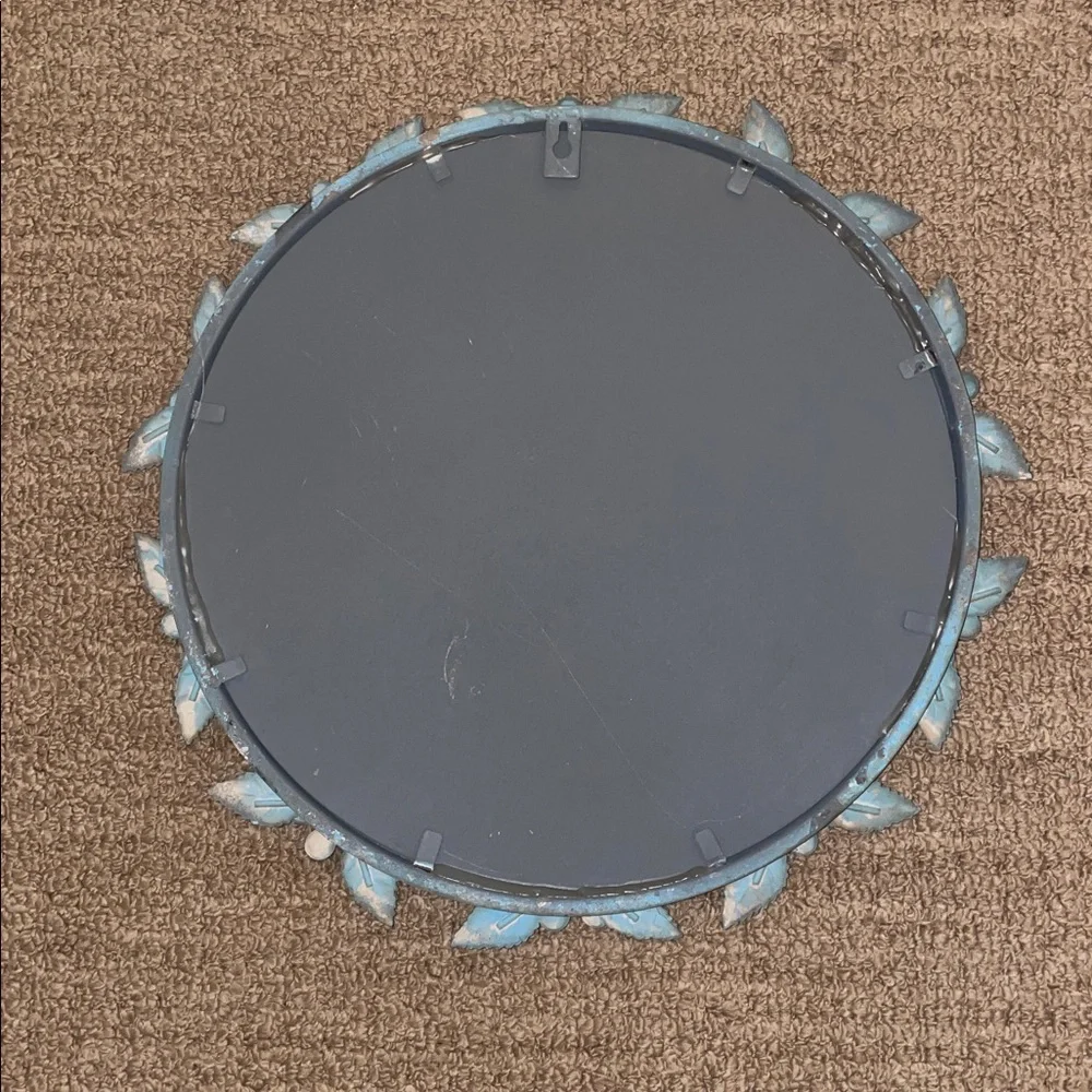 Floral Blue Vintage-Style Decorative Mirror
